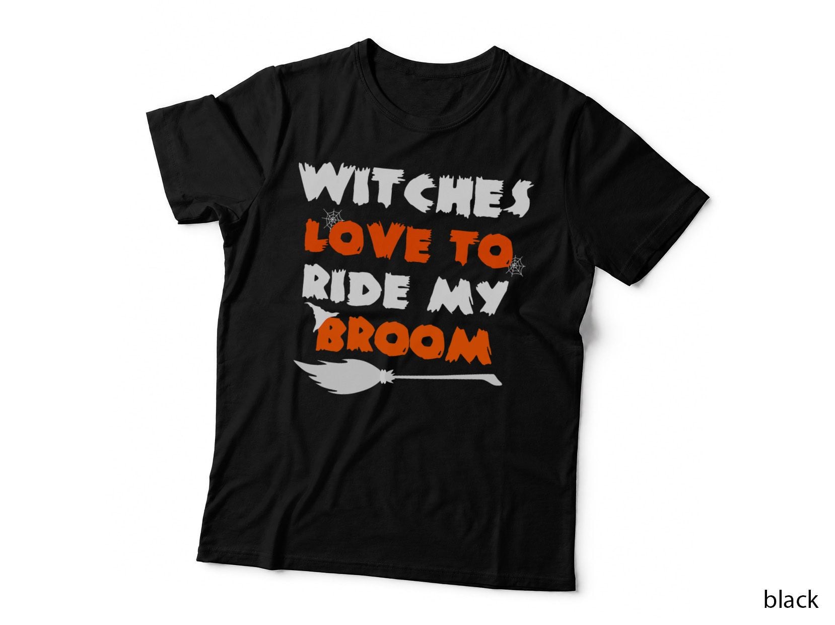 Inappropriate Halloween Adult Costume Witch Riding Broom T-Shirt