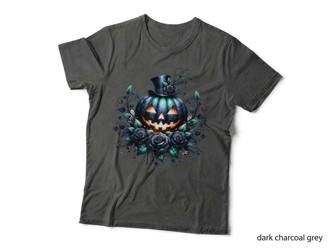 Jack O Lantern in Top Hat Halloween, Horror, Goth T-Shirt