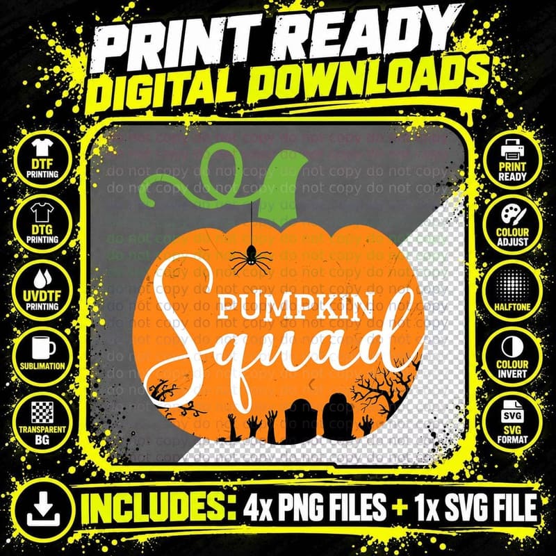 Jackolantern Shirts Halloween Costume Squad Pumpkin Png SVG Digital Bundle