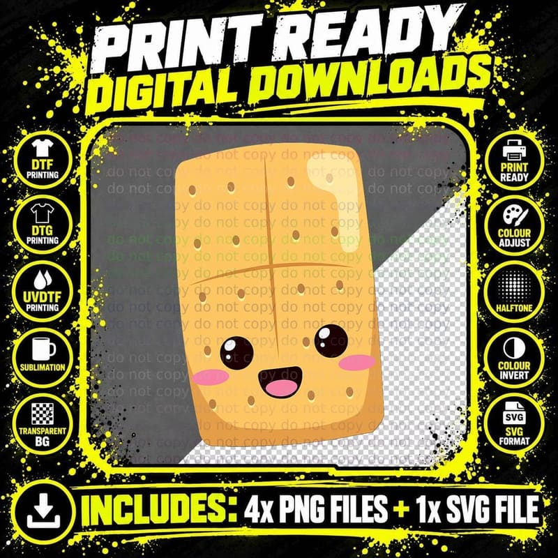 Kawaii Halloween Group Costume Party S'mores Graham Png SVG Digital Bundle