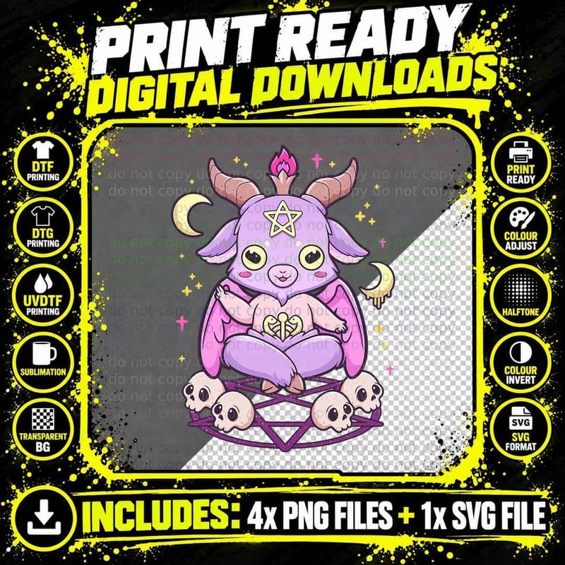 Kawaii Pastel Goth Cute Creepy Krampus T-Shirt Png SVG Digital Bundle