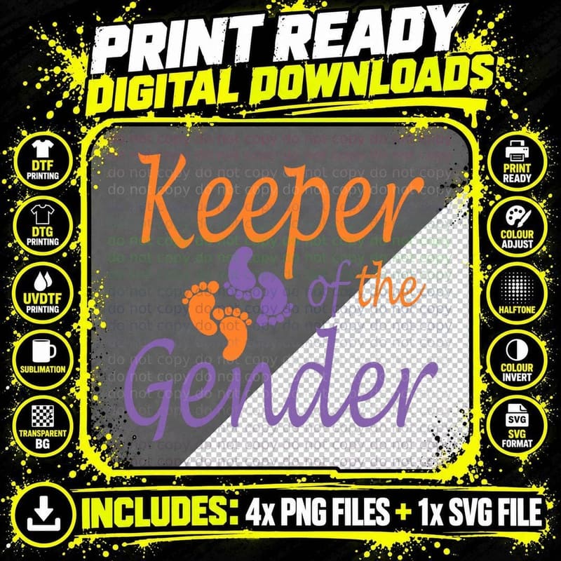 Keeper of Gender Halloween - Gender Reveal Party Idea Png SVG Digital Bundle
