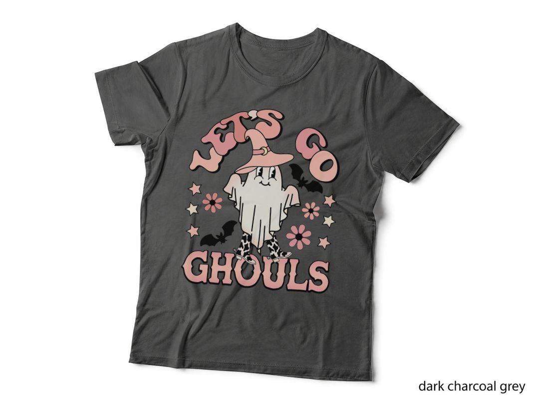 Lets Go Ghouls Funny Ghouls Hippie Costume Halloween Retro T-Shirt