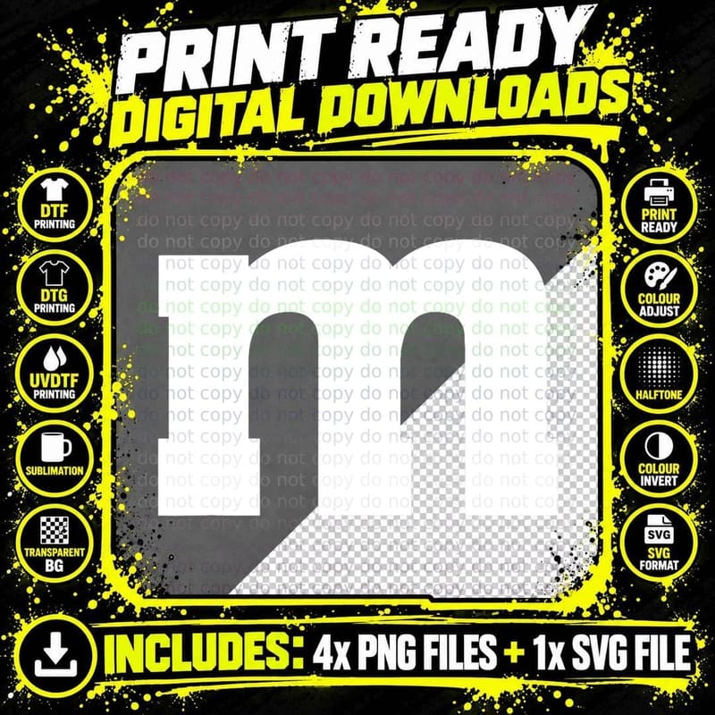 Letter M Capital Alphabet Funny Halloween Costumes Group Png SVG Digital Bundle