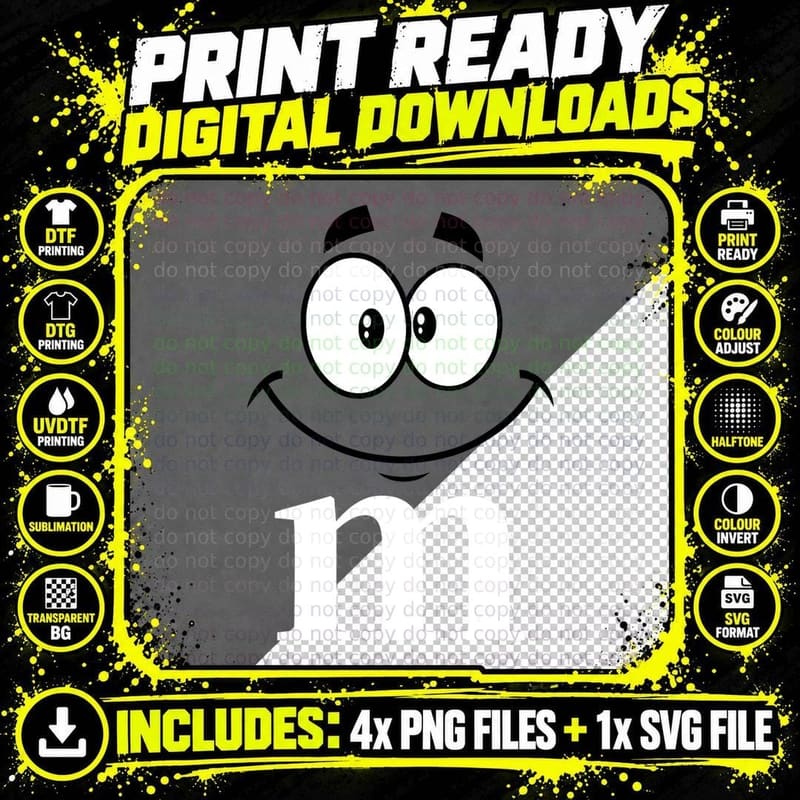 Letter M Funny Matching Carnival Halloween Costume Png SVG Digital Bundle