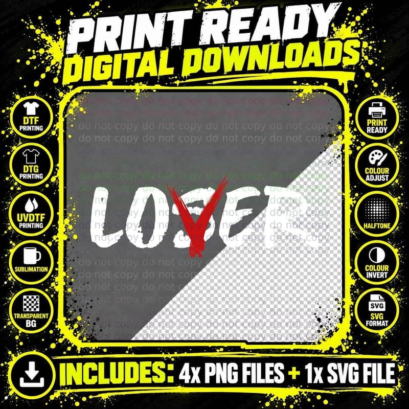 Lover Loser Horror Club Halloween Costume Men Women Png SVG Digital Bundle