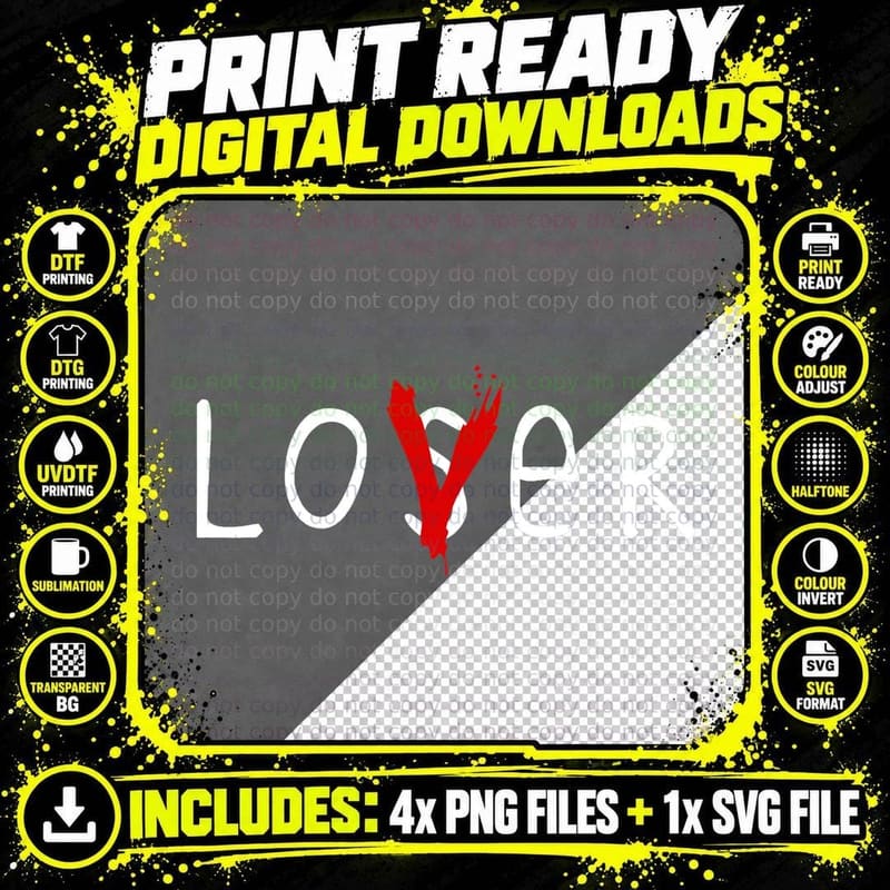 Lover Loser Tshirt - Halloween Tee - Horror Club Png SVG Digital Bundle