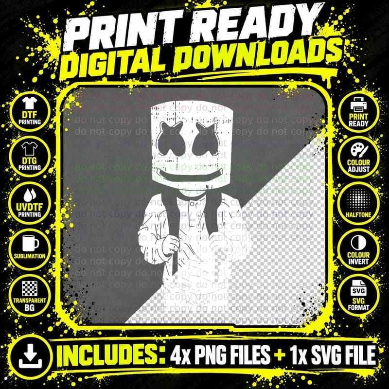 Marshmallow Man Halloween Costume Happy Face Boy Man Png SVG Digital Bundle
