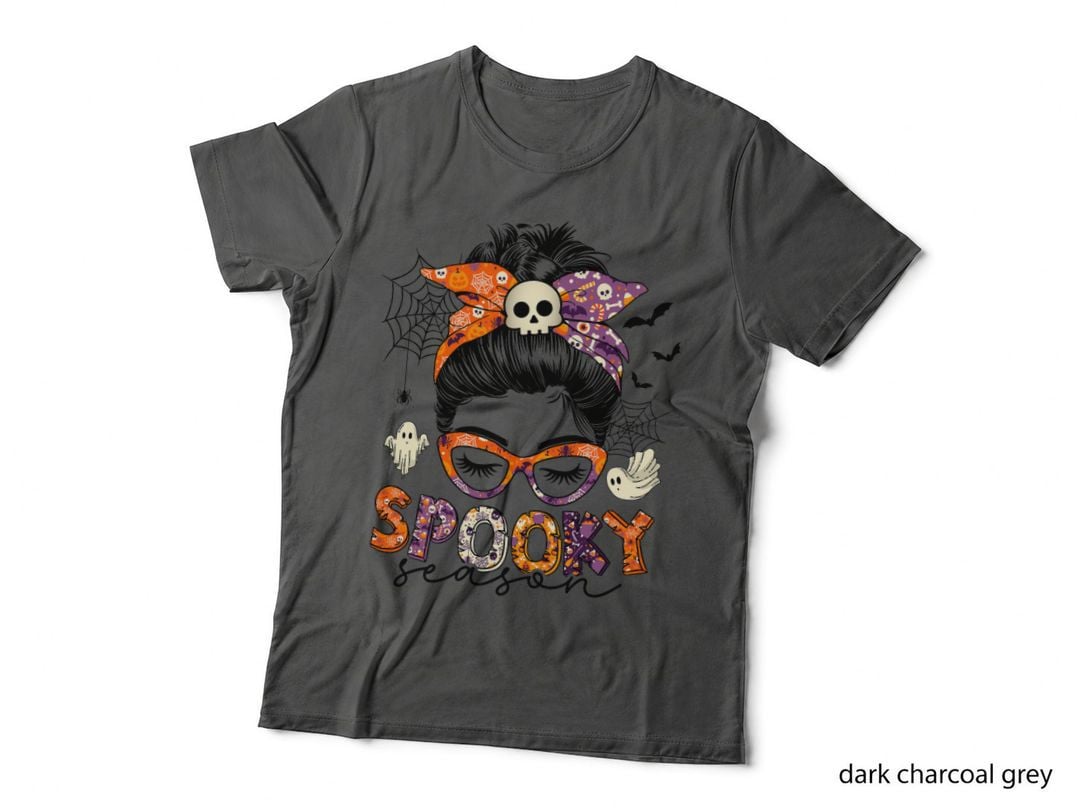 Messy Bun Spooky Season Funny Halloween Costume Women T-Shirt