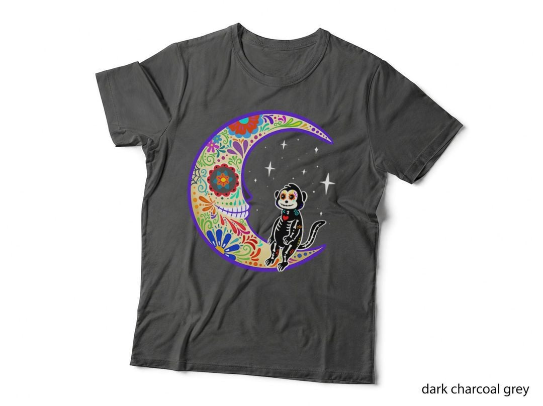 Monkey Dia De Los Muertos Skeleton Sugar Skull T-Shirt