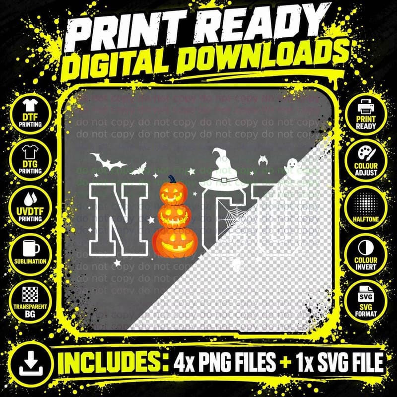 NICU Nurse Halloween Hospital Party Funny Nursing Png SVG Digital Bundle