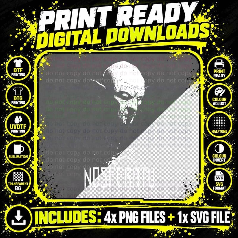 Nosferatu Vampire Classic Horror Flick T-Shirt Dracula Png SVG Digital Bundle