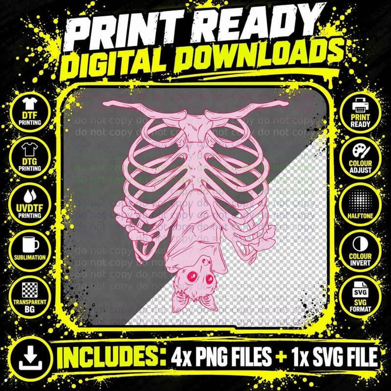 Nu Goth, Witchy Pastel Goth Aesthetic Png SVG Digital Bundle