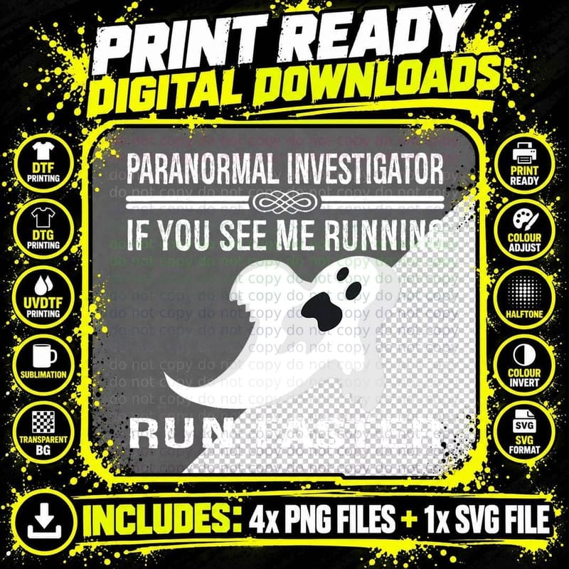 Paranormal Investigator Ghost Hunting T-Shirt Png SVG Digital Bundle