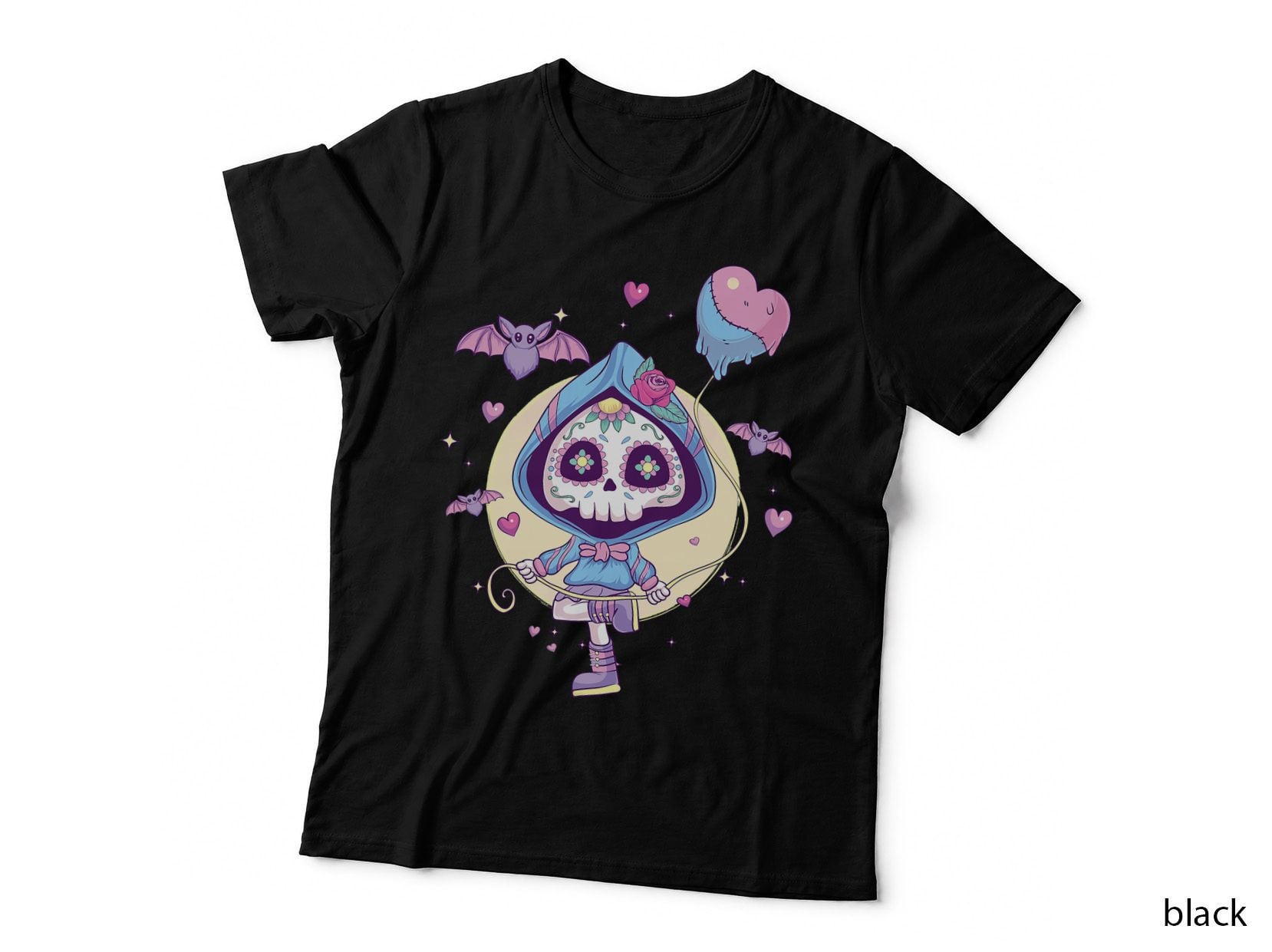 Pastel Goth Cute Creepy Sugar Skull Kawaii Emo Nu Goth T-Shirt