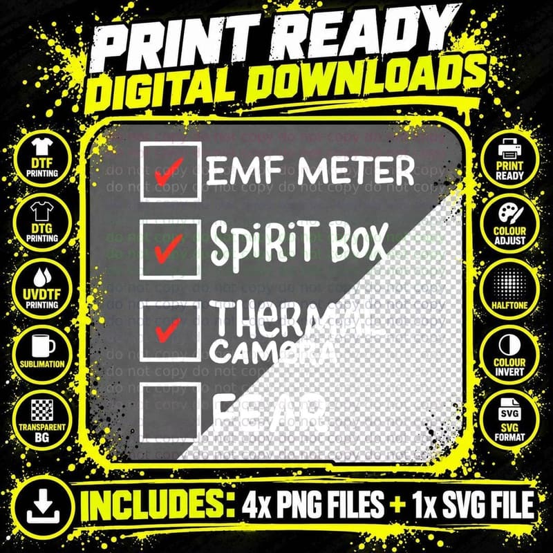 Phasmophobia - Funny Ghost Hunter Paranormal Png SVG Digital Bundle