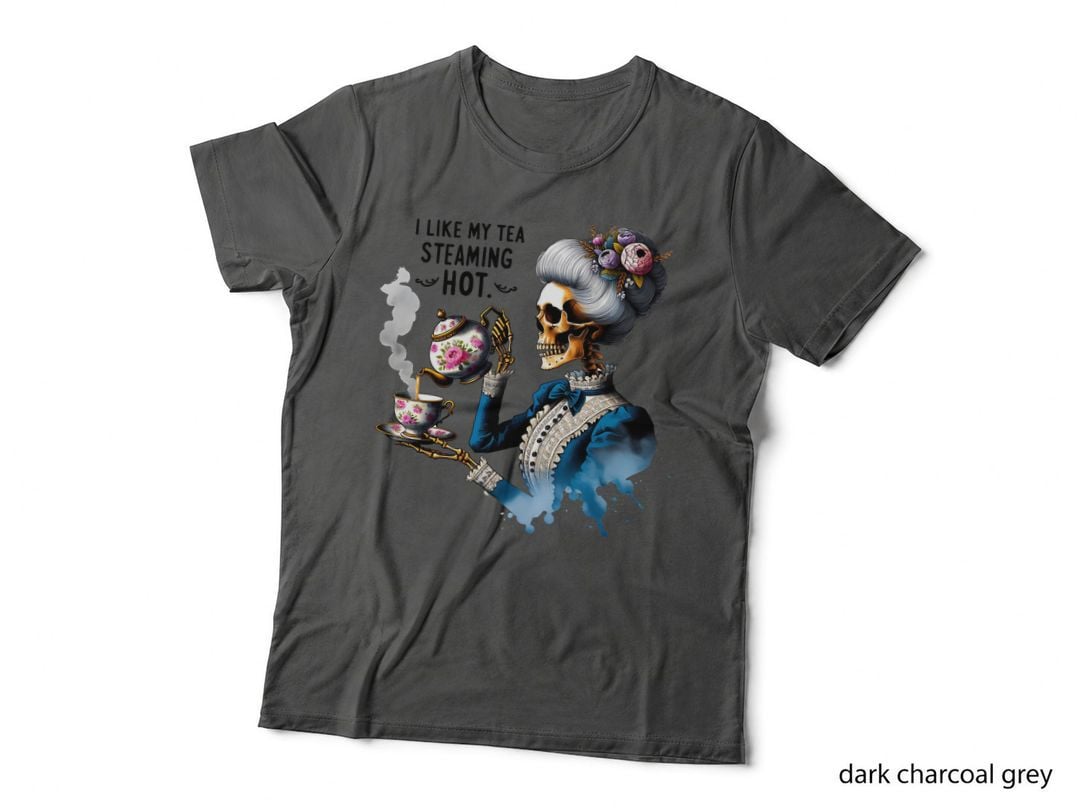 Piping Hot Tea Skeleton, Funny Tea Lover Halloween Gift T-Shirt