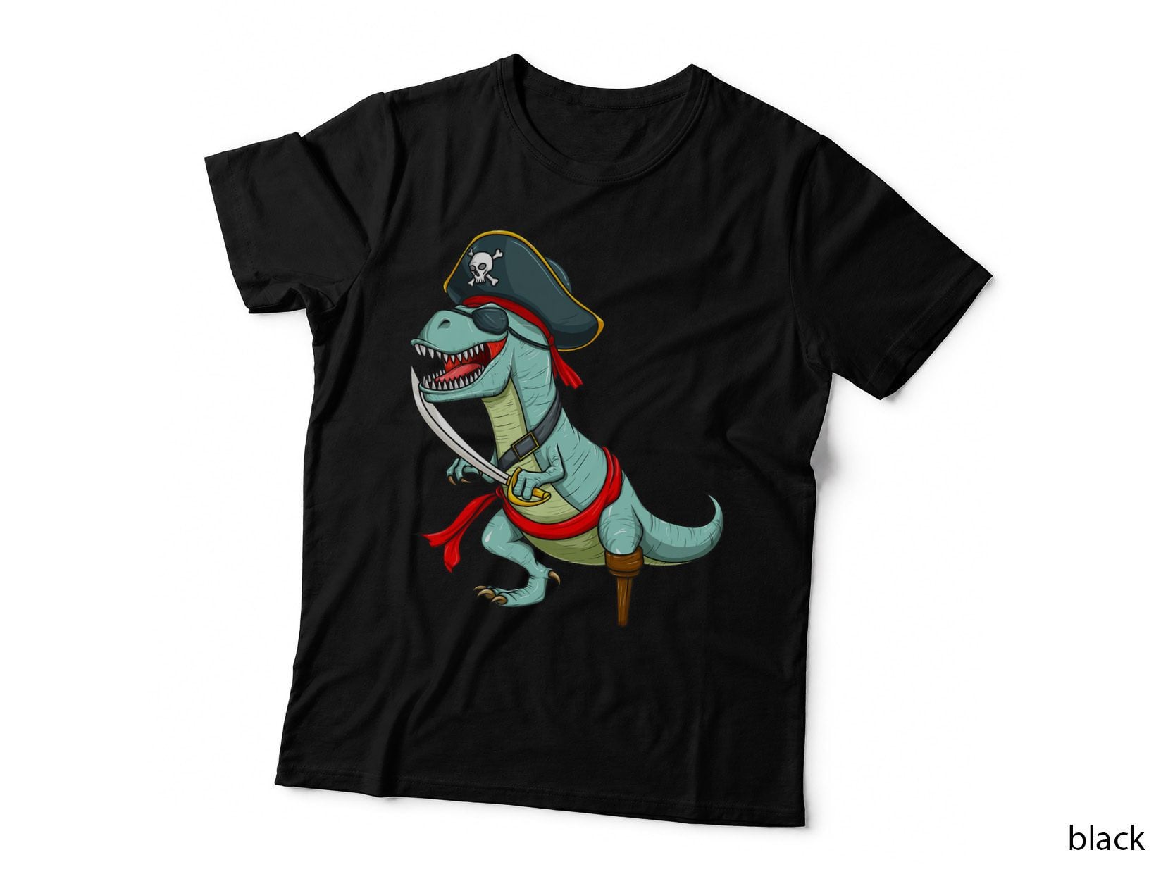 Pirate Dinosaur T Rex Funny Tyrannosaurus Halloween Costume T-Shirt