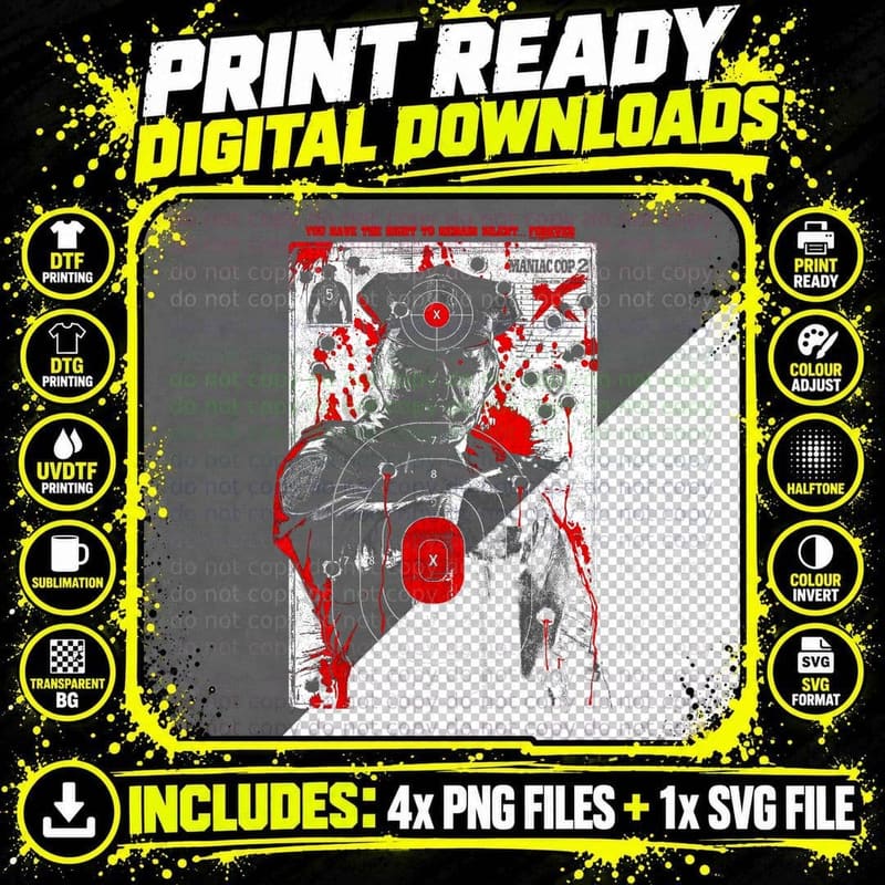 Poliinfernus Horror Skull T-Shirt, Dark Art Print Png SVG Digital Bundle