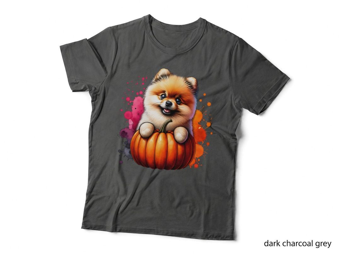 Pomeranian Pumpkin, Minimalist, Collegiate, Everyday Wear, Gift T-Shirt