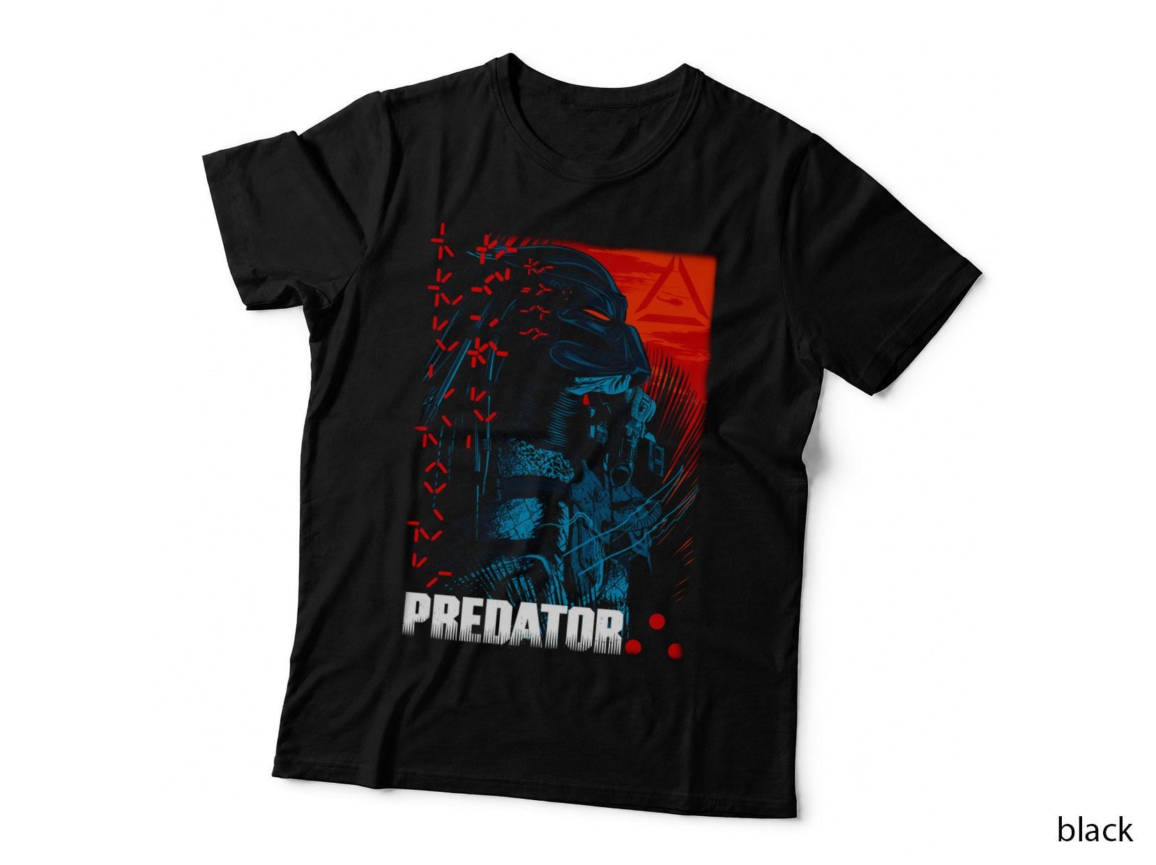 Predator Halftone Art Print, Horror Movie Fan Tee, Dark Art Print