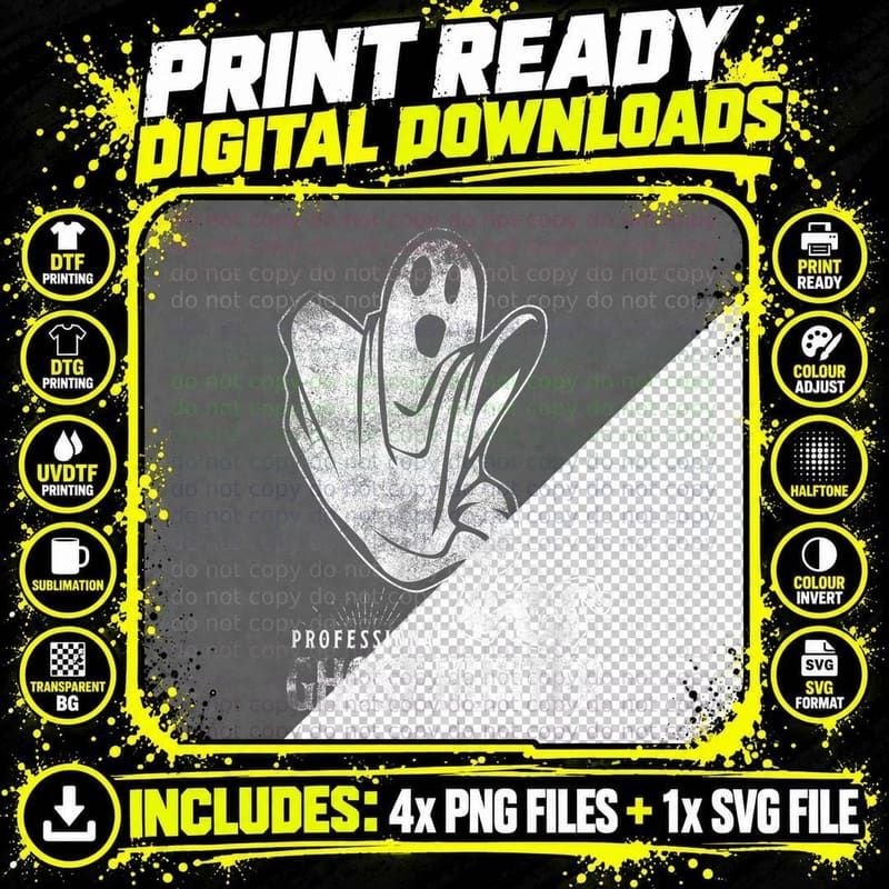 Professional Ghost Hunter New T Shirt Gift Hunt Hunting Png SVG Digital Bundle