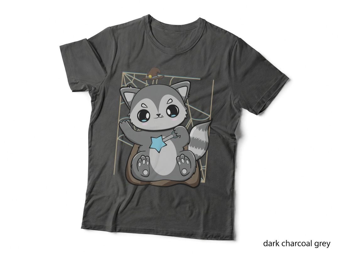 Racoon and Witch for Cute Horror Halloween T-Shirt