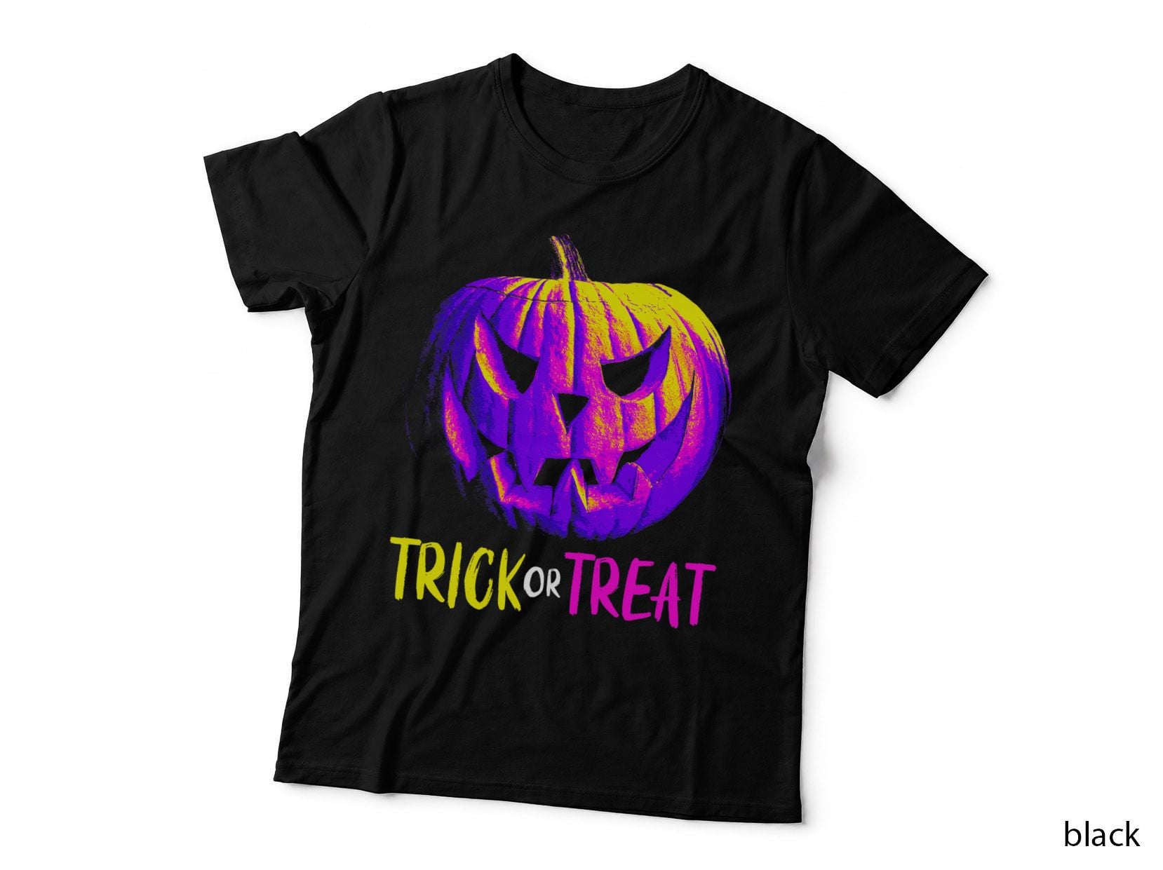 Retro Halloween Pumpkin Men Women Kids Trick or Treat T-Shirt