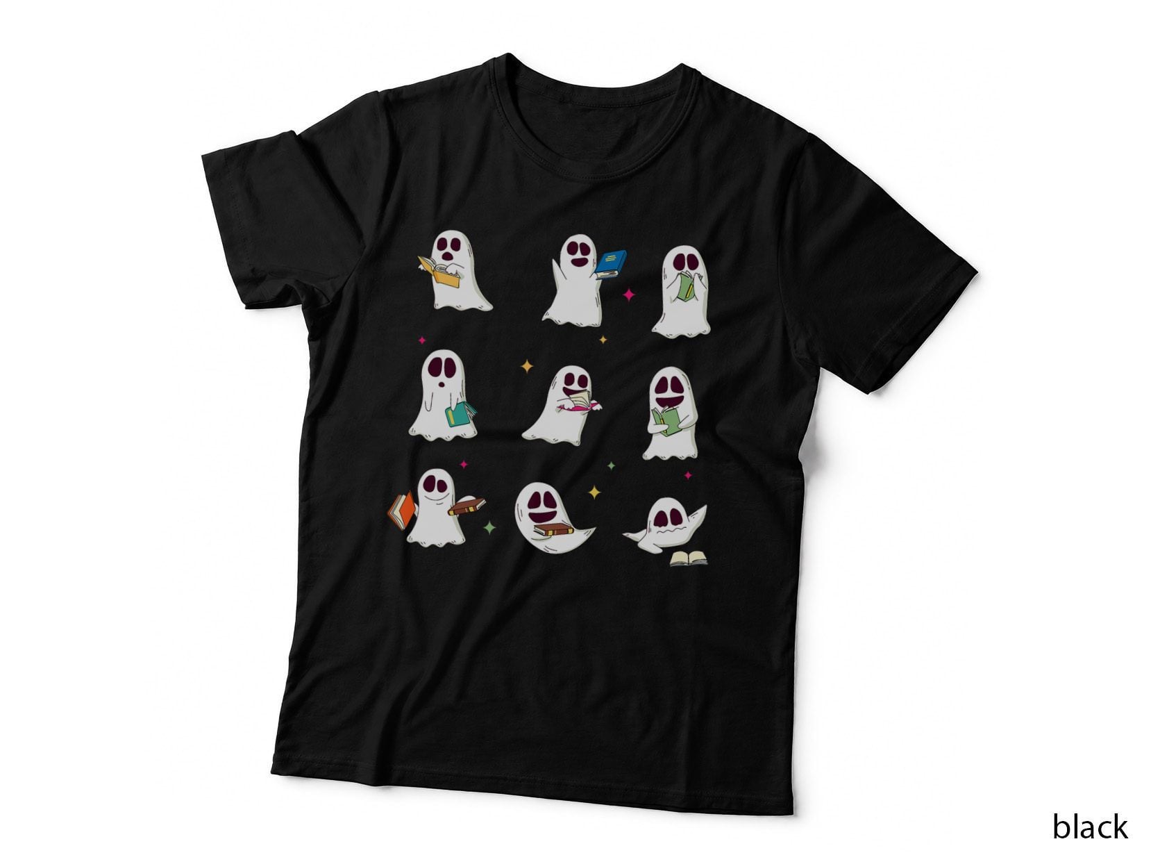 Retro Teacher Halloween Ghost Read More Books Teacher T-Shirt