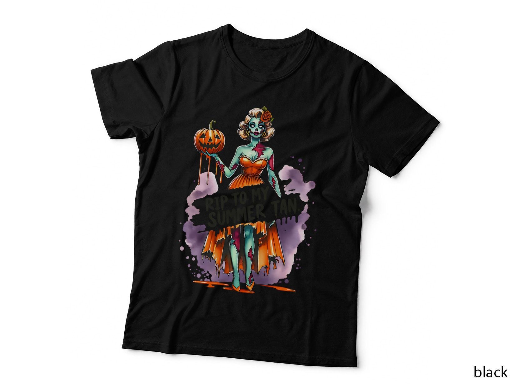 Rip to My Summer Tan Zombie, Halloween, Goth, Lover, Horror T-Shirt