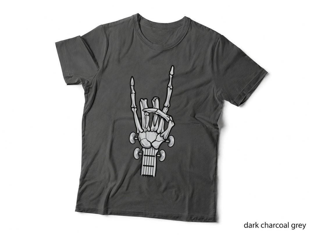 Rock and Roll Skeleton Hand Guitar Music Lover T-Shirt