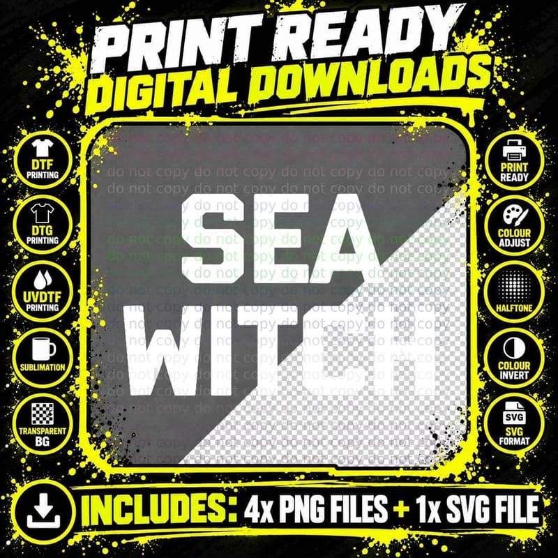 Sea Witch T-Shirt Funny Swimming Pool Summer Cool Cute Png SVG Digital Bundle