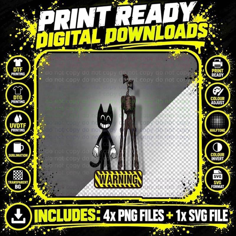 Sirenhead Siren Head Creepy Horror Character Png SVG Digital Bundle