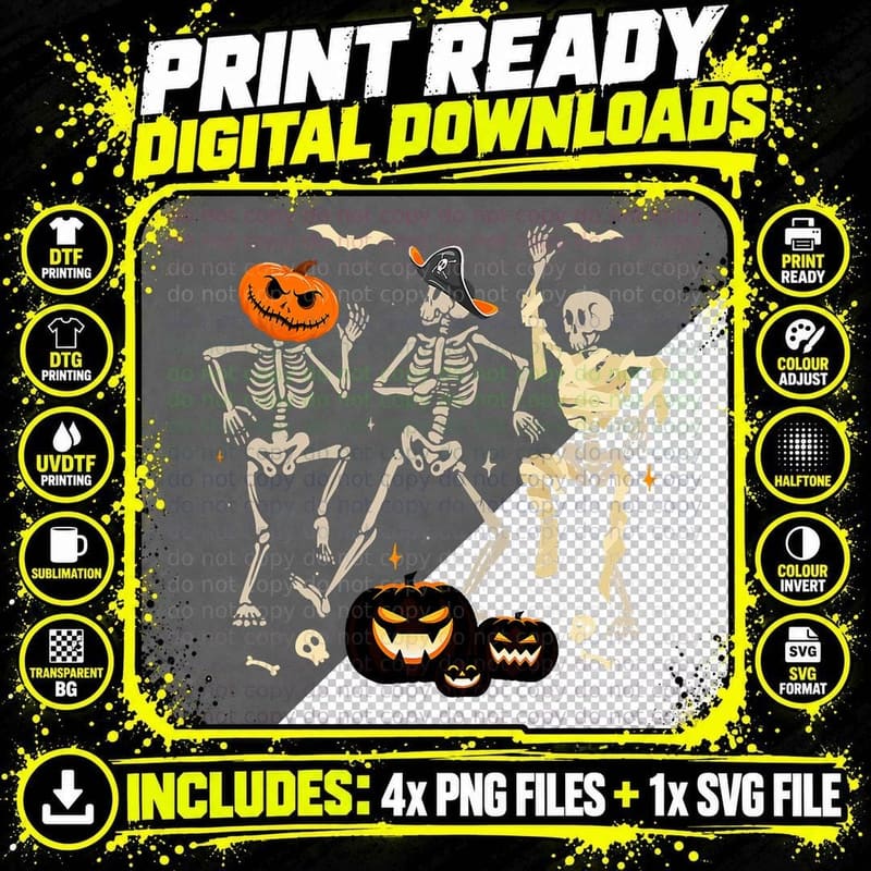 Skeleton Jack O Lantern Pirate Halloween Costume Mens Png SVG Digital Bundle