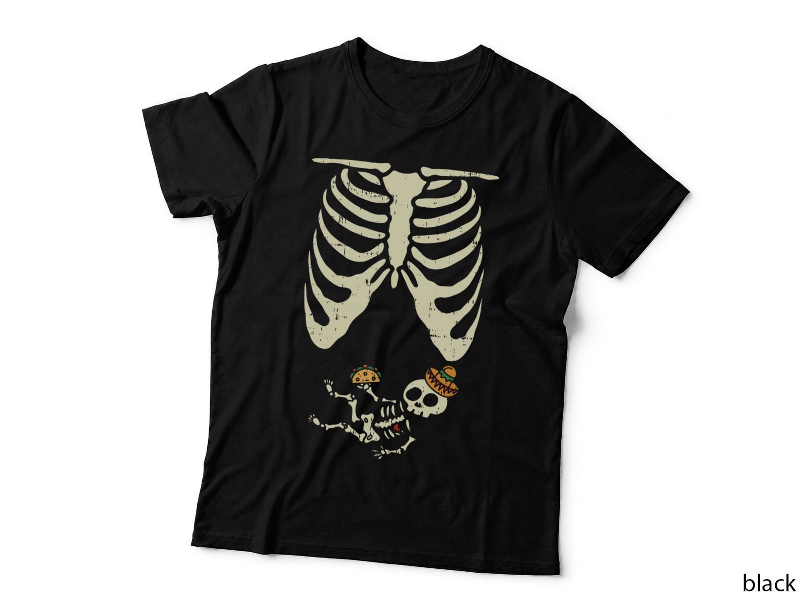 Skeleton Pregnancy Halloween Mexican Mom Baby Reveal Shower T-Shirt