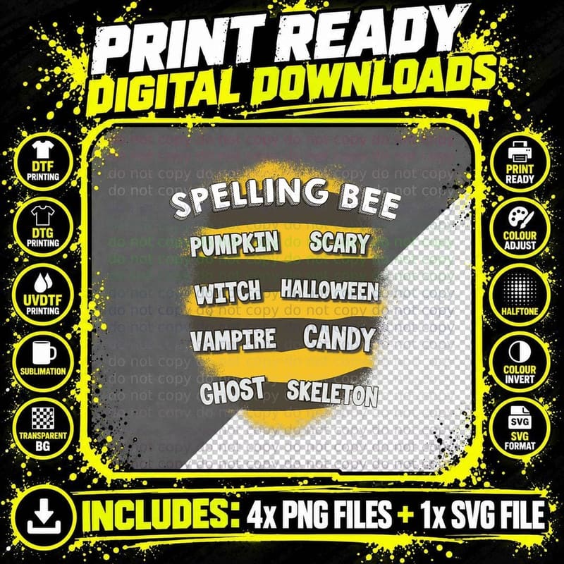 Spelling Bee - Pun Halloween Costume for Teachers T-Shirt Png SVG Digital Bundle