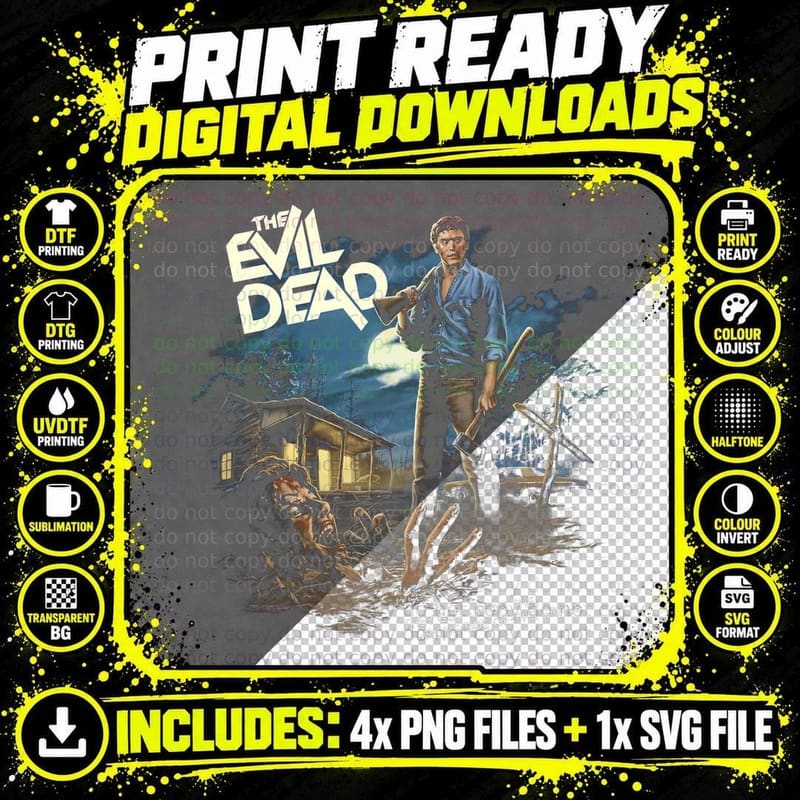 The Evil Dead Horror Movie Fan T-Shirt Png SVG Digital Bundle
