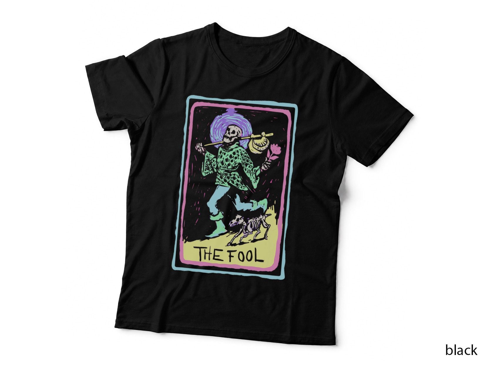 The Fool Tarot Card Witchcraft Occult Pastel Goth Skeleton T-Shirt