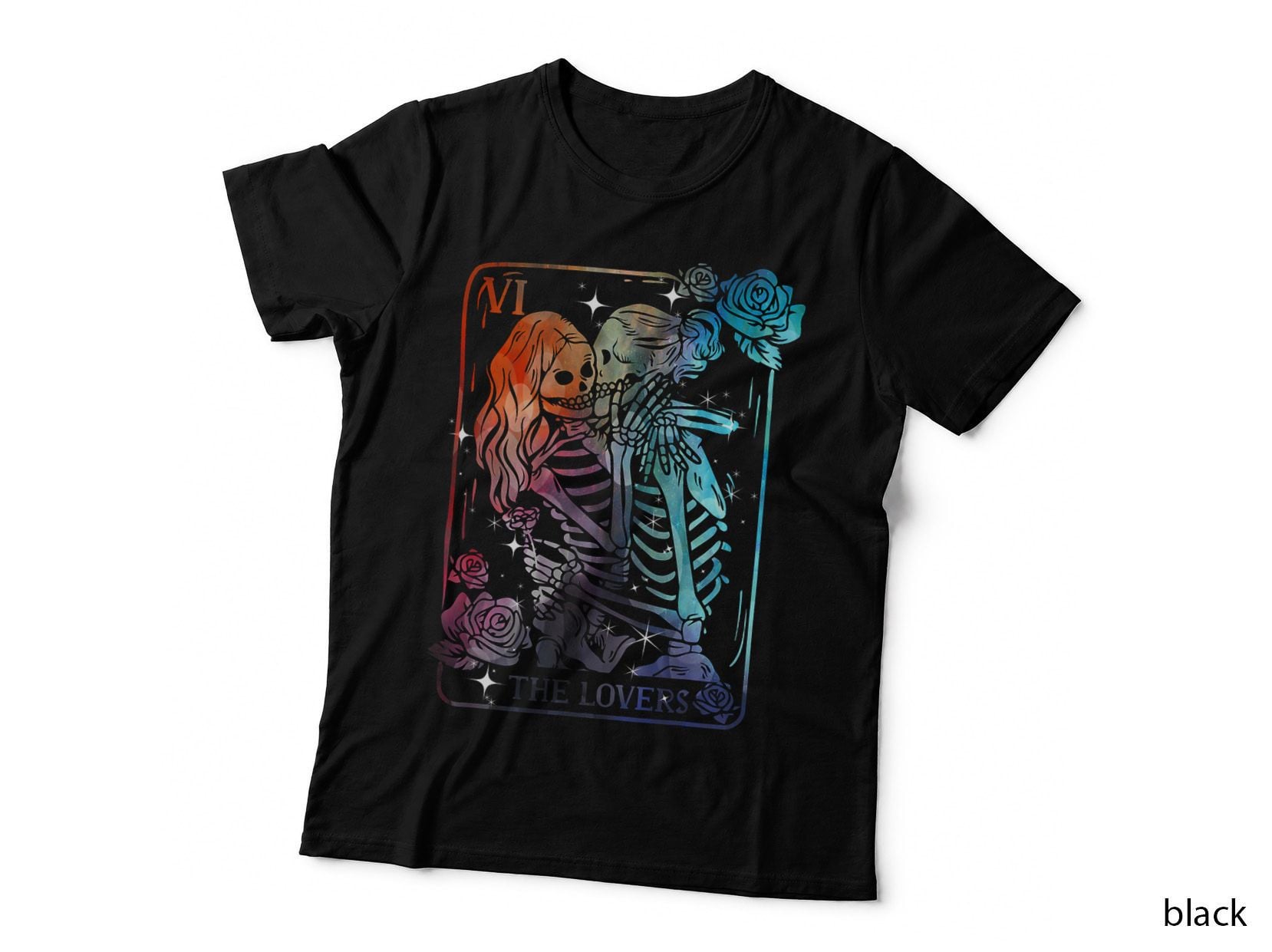 The Lovers Tarot Occult Goth Halloween Gothic Kissing T-Shirt