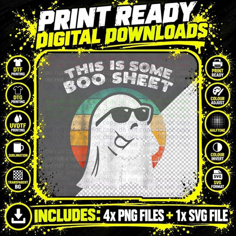 This Is Some Boo Sheet Ghost Sunglasses Halloween Men Png SVG Digital Bundle