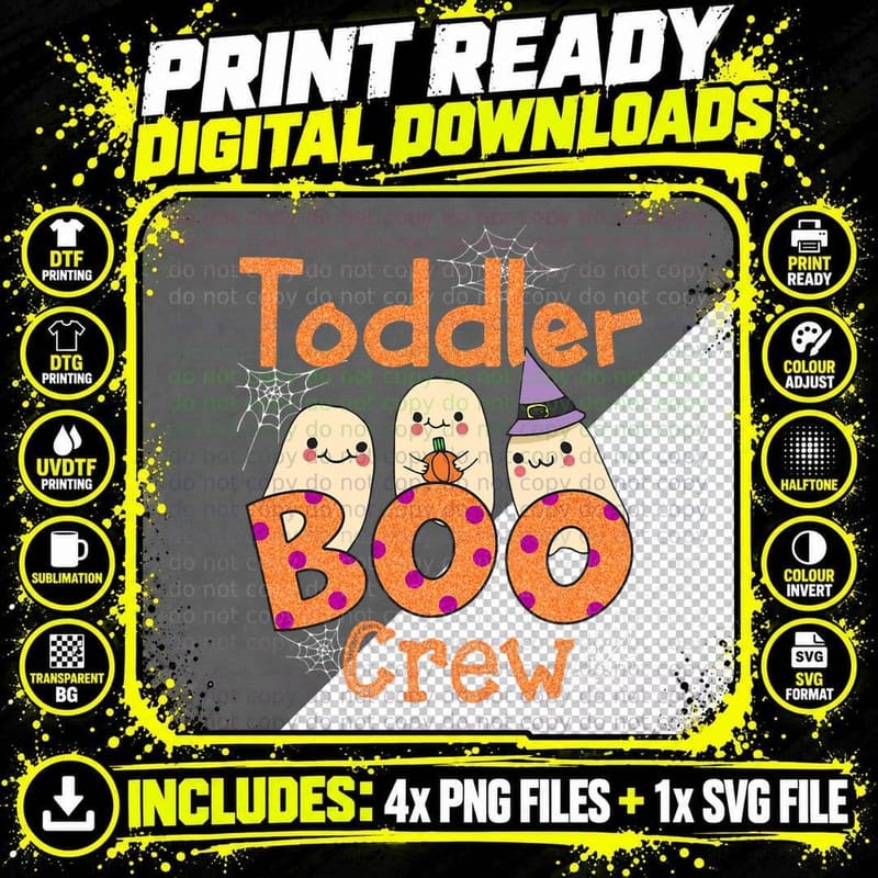 Toddler Daycare Boo Crew Cute Halloween Costume Ghost Png SVG Digital Bundle