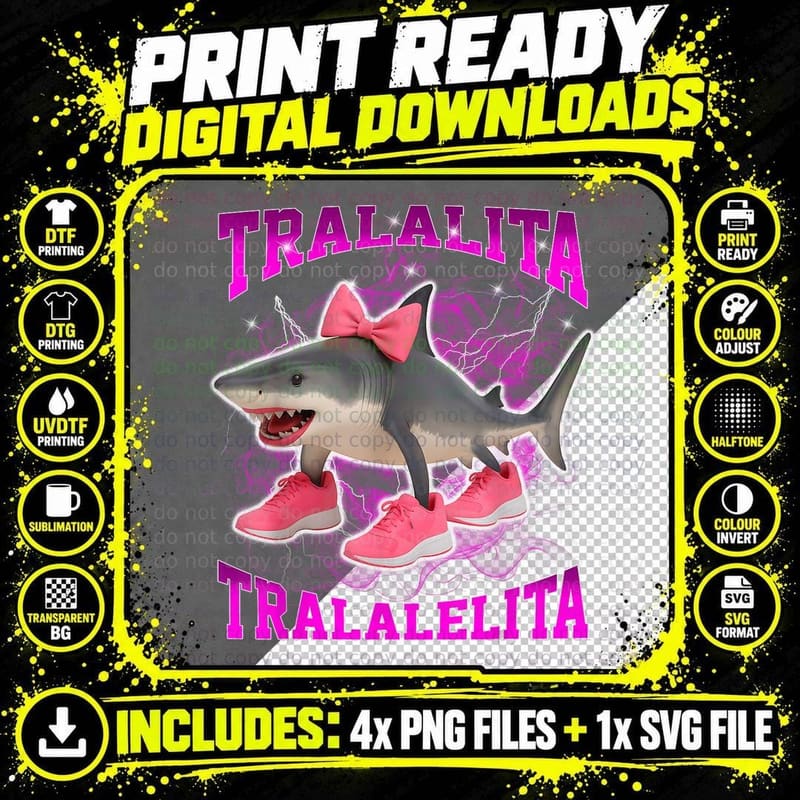 Tralalita Tralalelita Funny Italian Brainrot Halloween Png SVG Digital Bundle