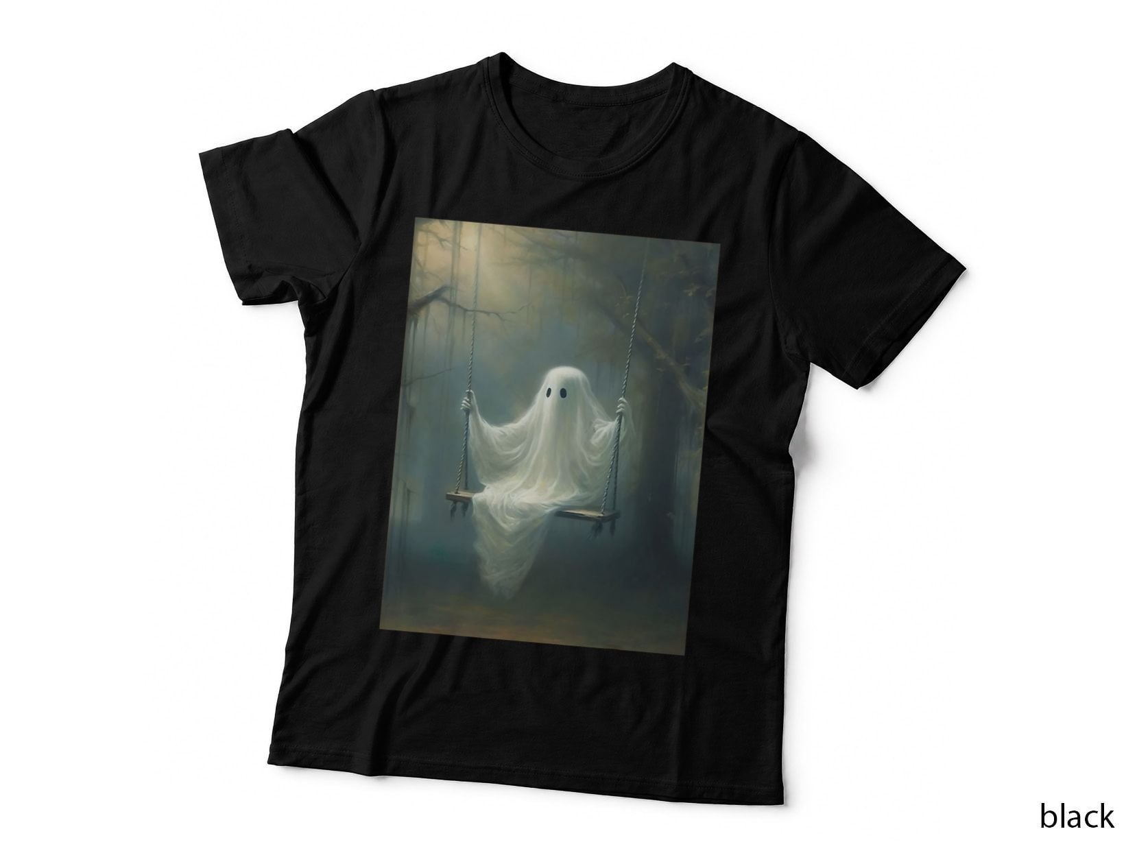 Vintage Halloween Costume Ghost Swing in the Forest Gothic T-Shirt