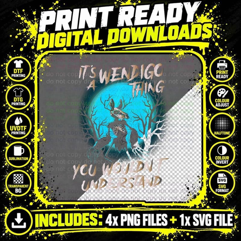 Wendigo Creature Mystery T-Shirt, It's Wendigo a Thing Png SVG Digital Bundle