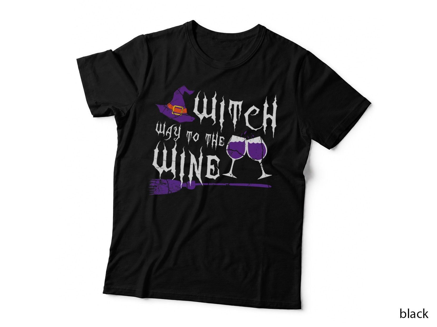 Witch Way to the Wine Tshirt - Halloween Witch Shirt