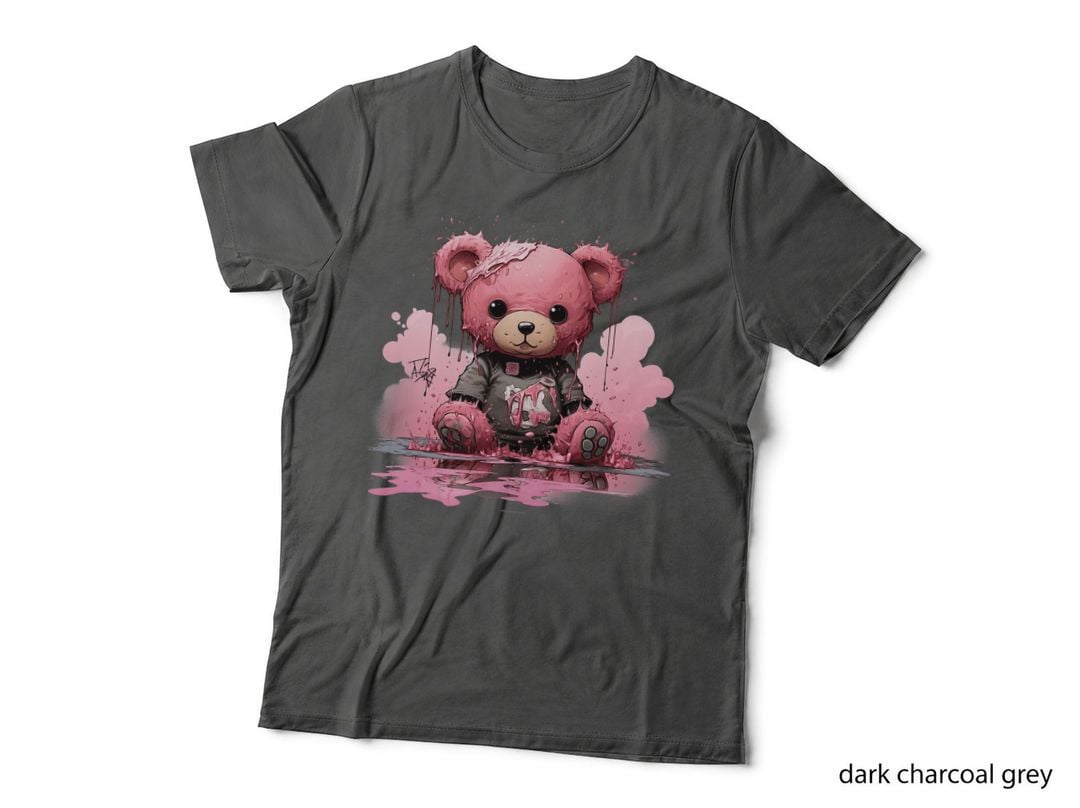 Yami Kawaii Creepy Cute Teddy Bear with Skulls Tees Graphic T-Shirt