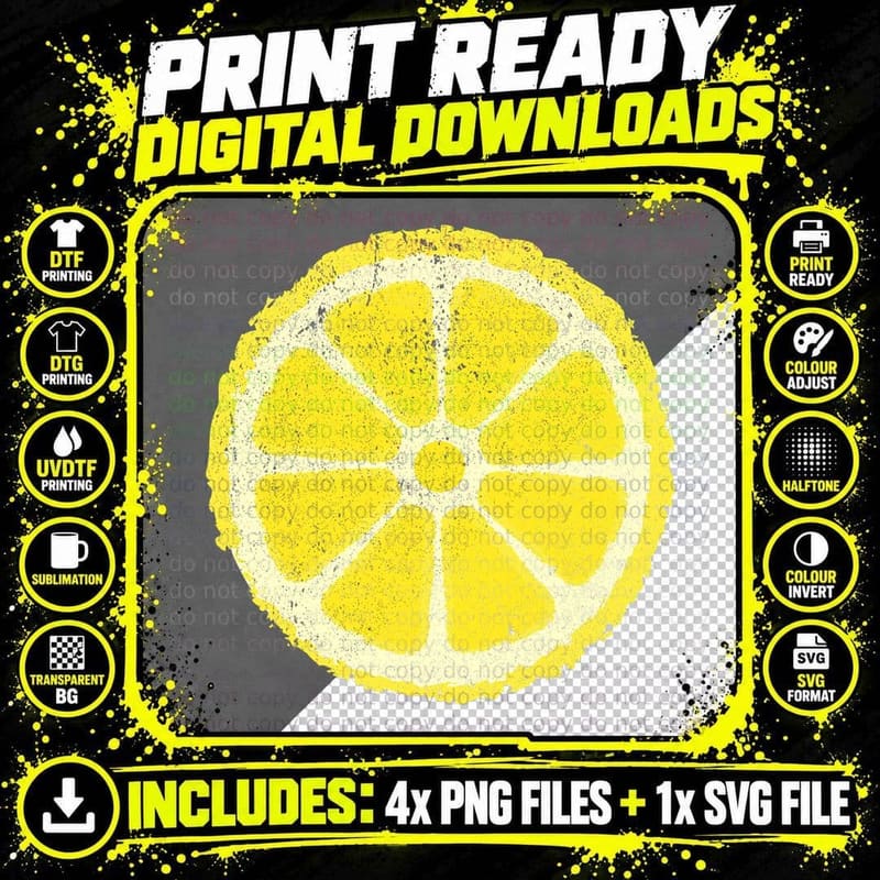 Yellow Lemon Costume Shirt - Matching Halloween Costume Png SVG Digital Bundle