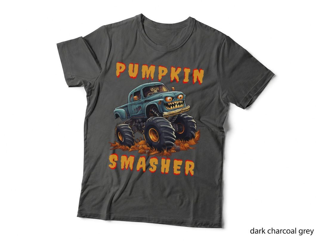 Zombie Monster Truck Pumpkin Smasher Halloween Costume Kids T-Shirt