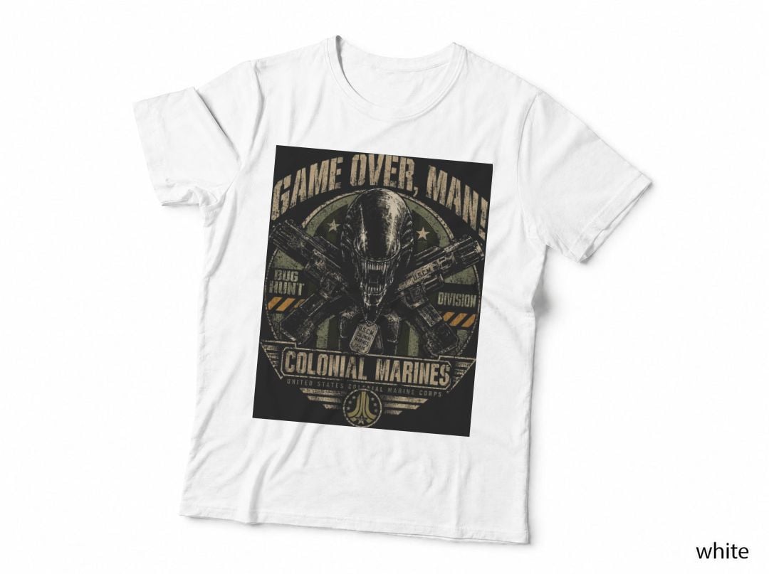 Aliens Colonial Marines Badge Sci Fi Horror Halftone T-Shirt, Hoodie