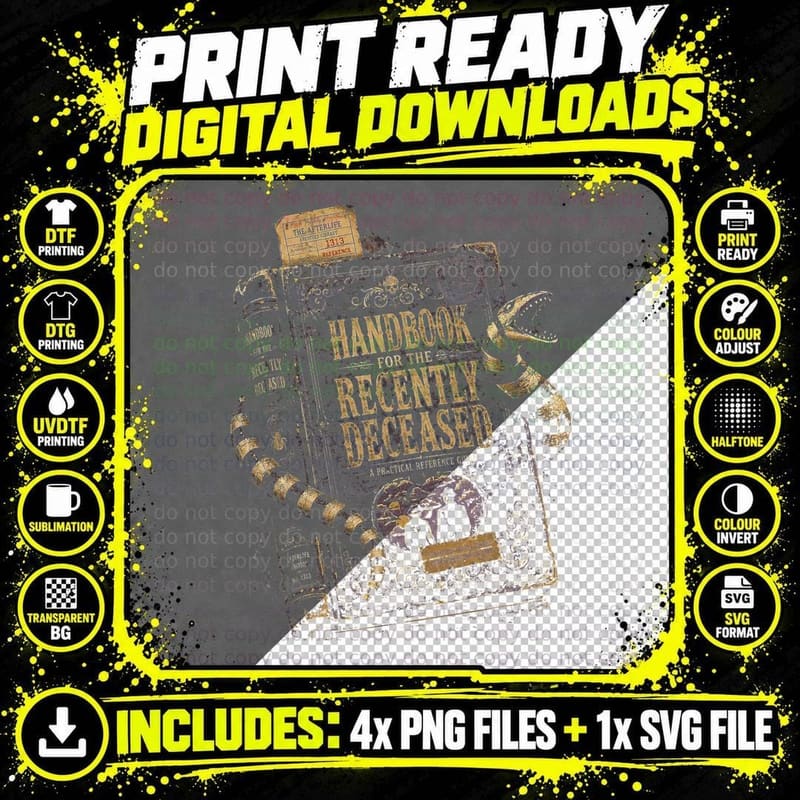 Beetlejuice Recently Deceased T-Shirt Png SVG Digital Bundle